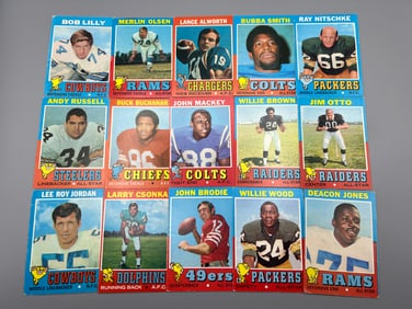 Lot of (15) 1971 Topps Football Star Player Cards - Varying Conditions - Bob Lilly, Larry Csonka,