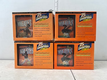 Lot of (4) 1999 Wheaties Commemorative Edition baseball 24kt Gold Signature Collectibles