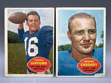 1960 Topps Frank Gifford #74 & Hopalong Cassady #42