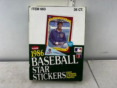 1986 Fleer Baseball Star Stickers Complete Wax Box