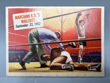 1954 Topps Scoops Rocky Marciano KO's Walcott #65