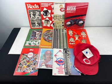 Lot of Miscellaneous Vintage Cincinnati Reds Baseball Magazines/Other Memorabilia - Joe Nuxhall &