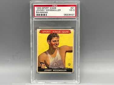 1933 Goudey Sports Kings Johnny Weismuller Swimming #21 PSA VG 3