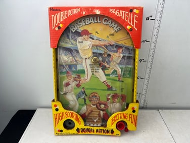 1969 Hasbro Double Action Bagatelle Baseball Pin Ball Game W/ Original Packaging - Rare
