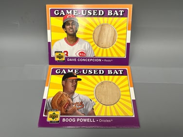 2001 Upper Deck Decade Dave Concepcion & Boog Powell Game Used Bat Cards