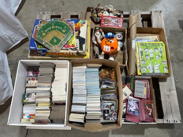 No Shipping - Pallet of Sports Cards and Misc Collectibles - Figurines & Bobbles, Games - No