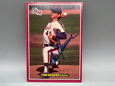 1984 Donruss Tom Seaver #53 Oversized Hand Signed Card - No COA