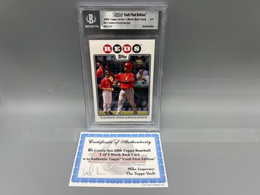 2008 Topps Vault Series 1 Edwin Encarnacion Blank Back Vault First Edition 1/1 BGS Authentic - W/COA