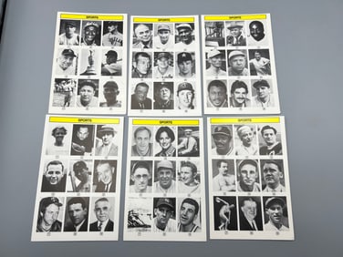 Lot of (6) 1985 Whoozit Board Game Cards - Stars