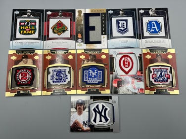 Lot of (11) Assorted Baseball Commemorative Manufactured Patch Cards W/ Lots of Stars - Satchel