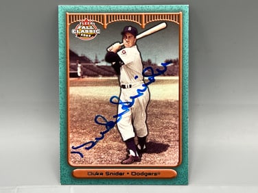 2003 Fleer Fall Classic Duke Snider Hand Signed Card - No COA