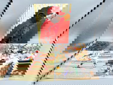 Lot of (3) Assorted Cincinnati Reds Baseball Autographed Photographs - No COAs - Dusty Baker, John