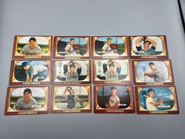 Lot of (12) 1955 Bowman Baseball Cards - Varying Conditions