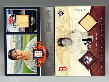 2006 Fleer Greats of The Game Al Kaline Game Used Bat Relic & 2005 Upper Deck AL Artifacts Bobby