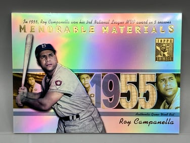2002 Topps Tribute Roy Campanella Memorable Materials Game Used Bat Relic