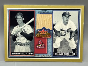 2002 Fleer Fall Classic Stan Musial/Pee Wee Reese Rival Factions Reese Game Worn Pants Relic