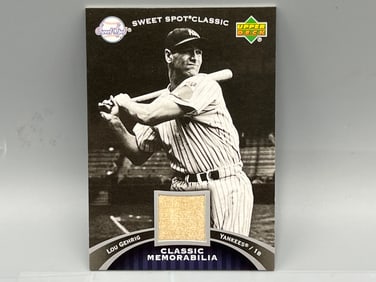 2007 Upper Deck Sweet Spot Classic Lou Gehrig Game Used Jersey Card