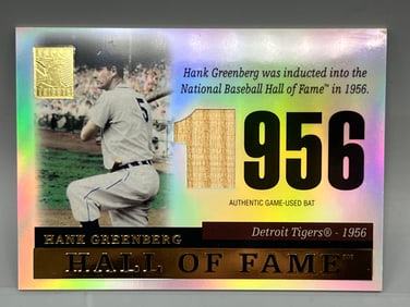 2004 Topps Tribute Hank Greenberg Hall of Fame Game Used Bat Relic