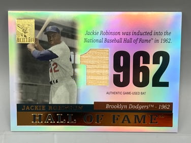 2004 Topps Tribute Jackie Robinson Hall of Fame Game Used Bat Relic