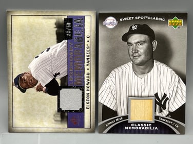Elston Howard Game Used Jersey Relic & Johnny Mize Game Used Bat Relic