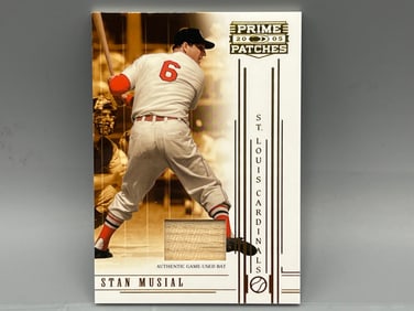 2005 Donruss Prime Patches Stan Musial Game Used Bat Relic #052/150