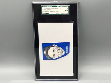 Yogi Berra Authentic 3' X 5" Cut Autograph SGC Authentic Auto W/ JSA Certification As Well