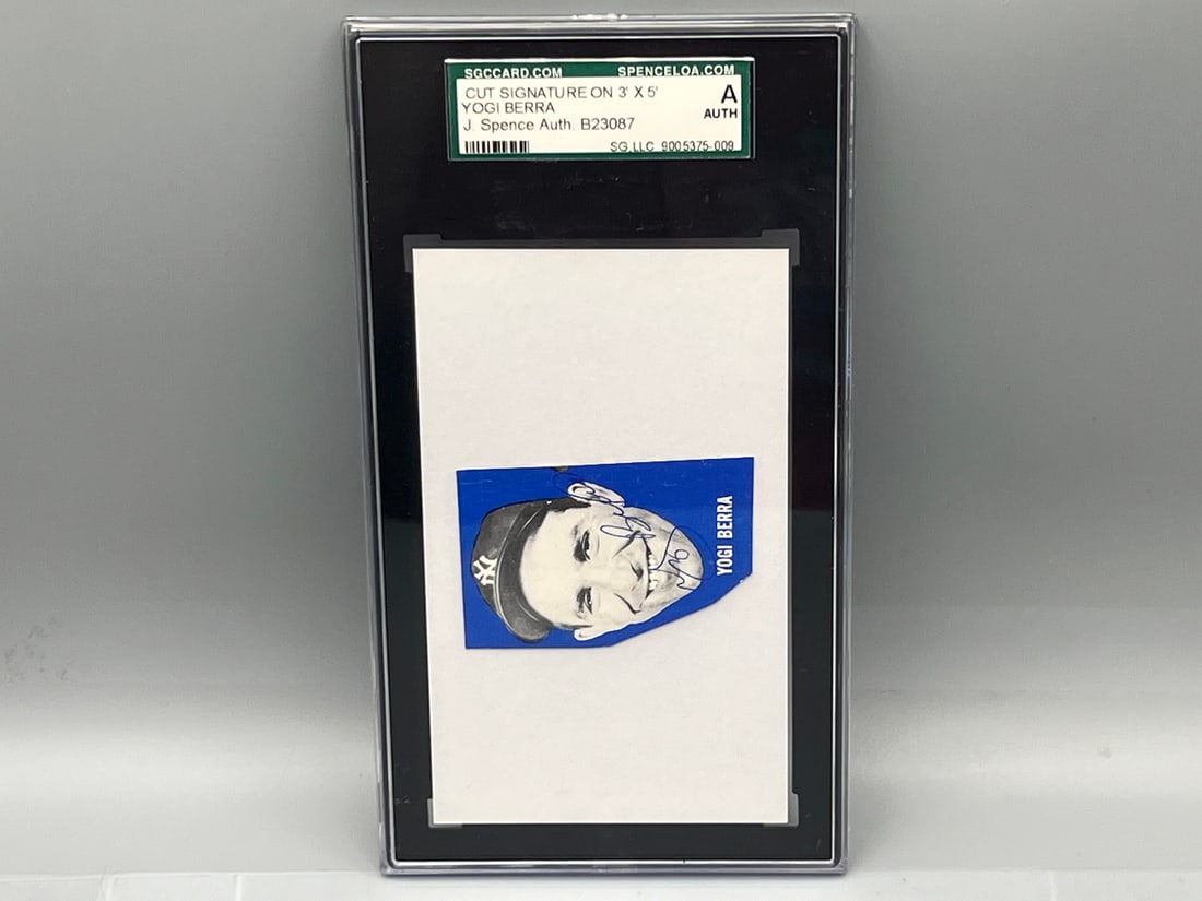 Yogi Berra Authentic 3' X 5" Cut Autograph SGC Authentic Auto W/ JSA Certification As Well (1 of 3)