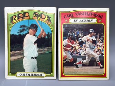 1972 Topps Carl Yastrzemski #37 & In Action #38
