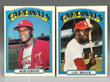 1972 Topps Bob Gibson #130 & Lou Brock #200