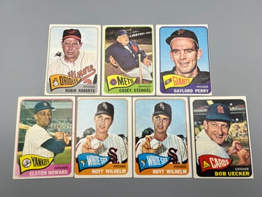 Lot of (7) 1965 Topps Baseball Star Player Cards - Varying Conditions - Robin Roberts, Elston