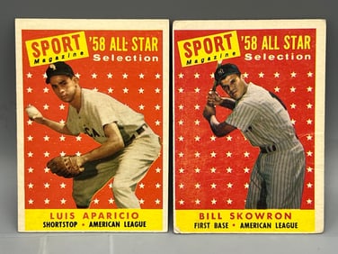 1958 Topps Luis Aparicio All Star #483 & Bill Skowron All Star #477