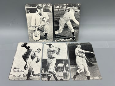 Lot of (5) Circa 1947-1949 Bond Bread Cards W/ Stars -Square corner versions but trimmed corners -
