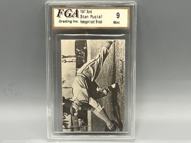 Circa 1947-1949 Stan Musial Bond Bread FGA Slabbed - Square Corner Version