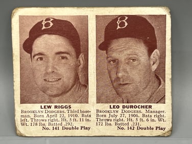 1941 Double Play Lew Riggs #141 & Leo Durocher #142