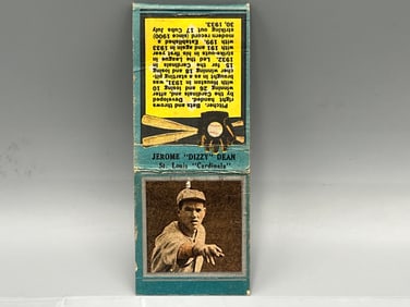 1934 Diamond Matchbook Dizzy Dean with Striker