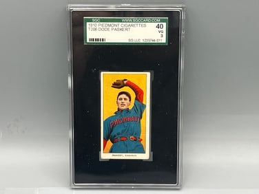 1909-11 T206 Dode Paskert Piedmont Back SGC VG 3
