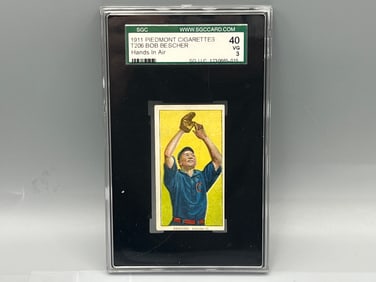 1909-11 T206 Bob Bescher Hands In Air Piedmont Back SGC VG 3
