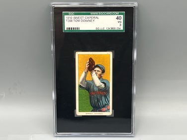1909-11 T206 Tom Downey Sweet Caporal Back SGC VG 3