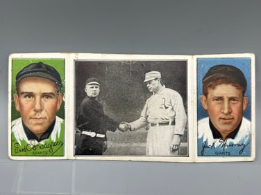 1912 T202 Hassan Triple Folder Fred Snodgrass & John Murray - Just Before The Battle