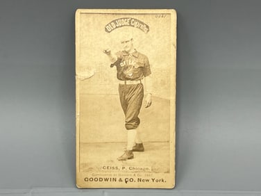 1887 N172 Old Judge Emil Geiss - Chicago Pitcher - Scarce