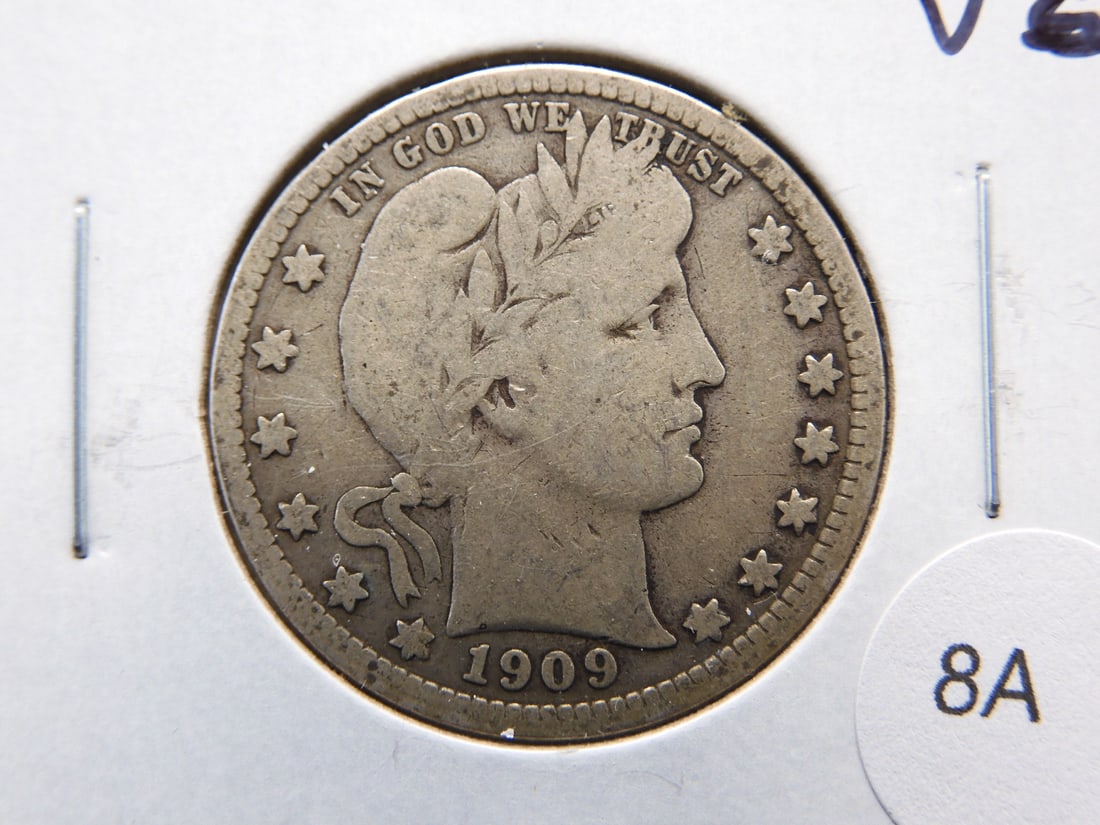 1909-D Barber Quarter. VG. (1 of 3)