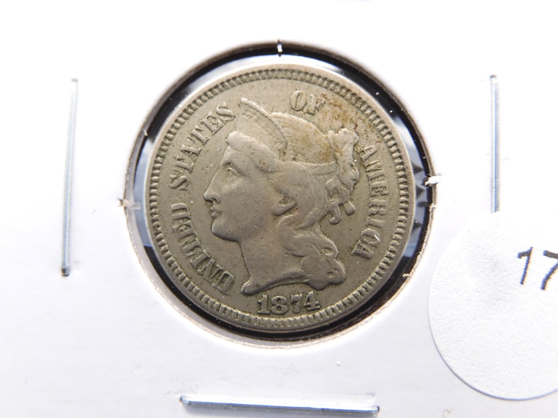 1874 Three Cent Nickel. (1 of 3)