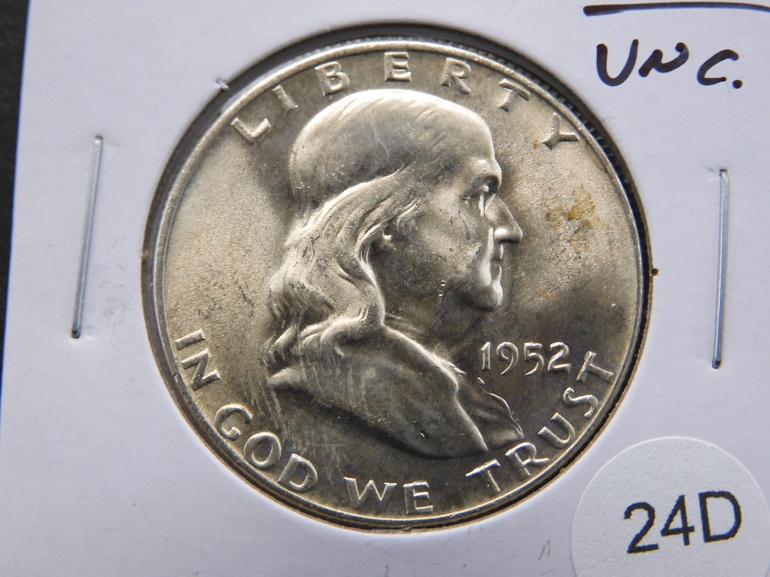 1952-D Franklin Half Dollar.  UNC. (1 of 3)