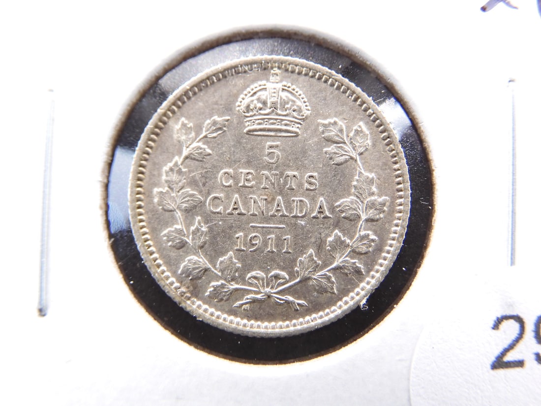 1911 Canada 5 Cents.  XF+. (1 of 3)