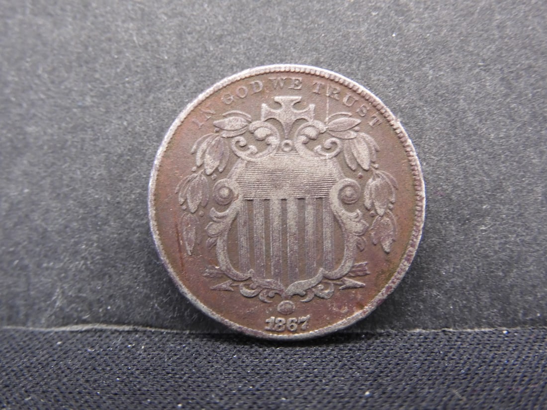 1867 Shield Nickel. VF detail. (1 of 2)