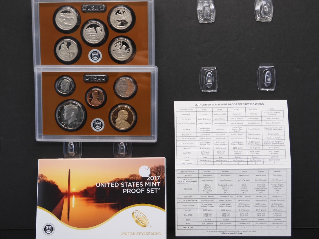 2017-S US Proof set in original box plus COA: regular coinage and parks quarters. (1 of 6)