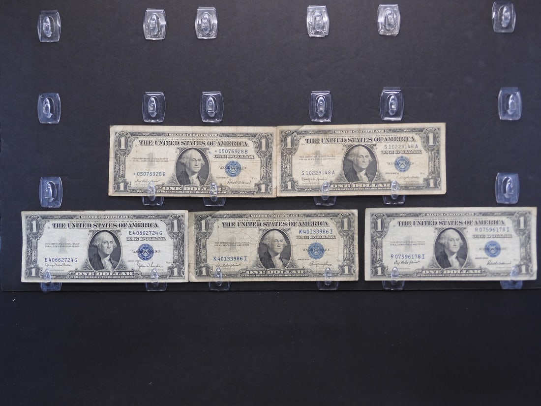 5 Assorted $1 Silver Certificates (1 of 5)