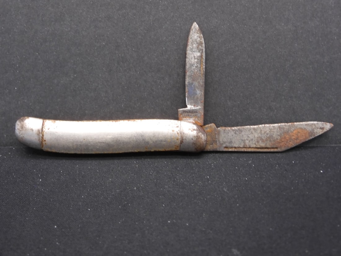 Vintage Imperial 2 Blade 2" Metal Chrome Grip Silver-tone Pocket Knife Folding (1 of 3)