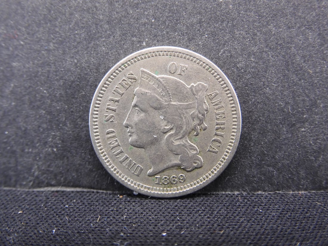 1869 3 Cent Nickel in XF. Great coin.? (1 of 2)