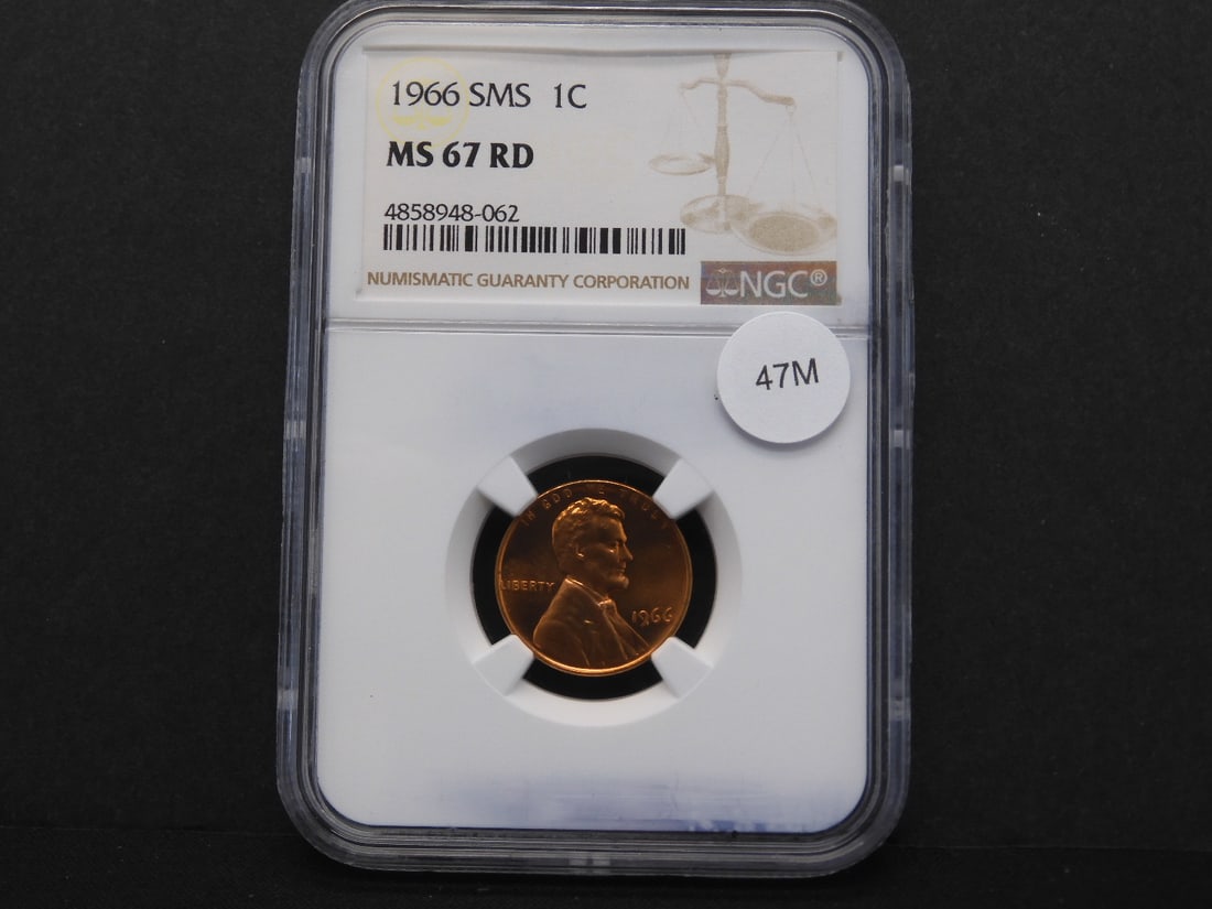 1966 SMS Lincoln Memorial Cent NGC Graded MS67 RD (1 of 3)
